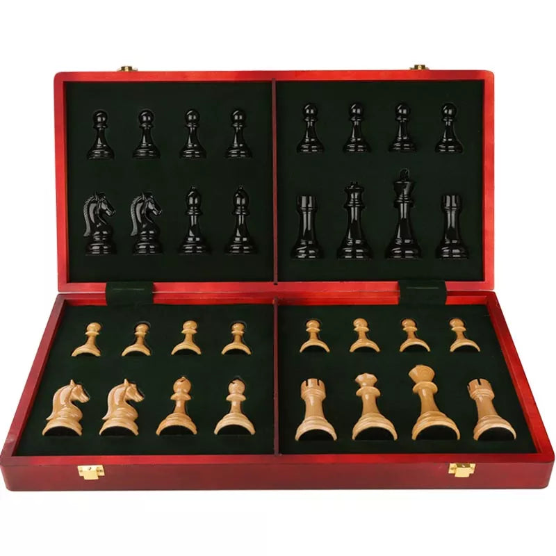 Elegant European Style Wood Grain Chess Set | Wood Grain 52cm