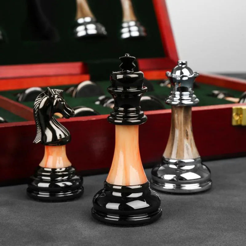 45CM Luxury Chess Set | Foldable With Metal Pieces | Home Ornaments Collection