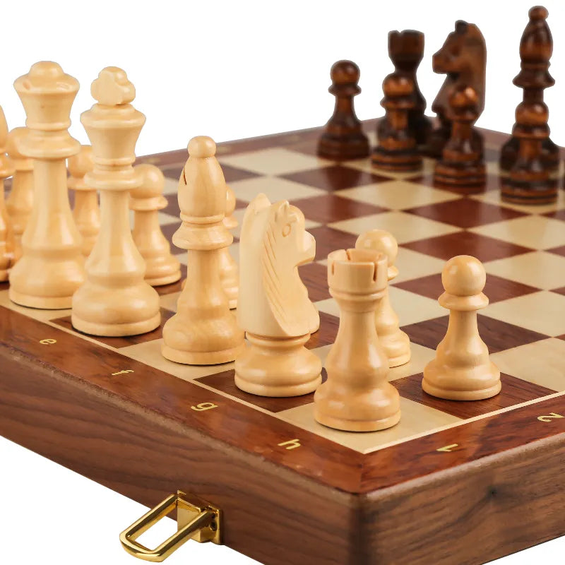 Handmade Solid Walnut Classic Chess Set | Foldable Handmade