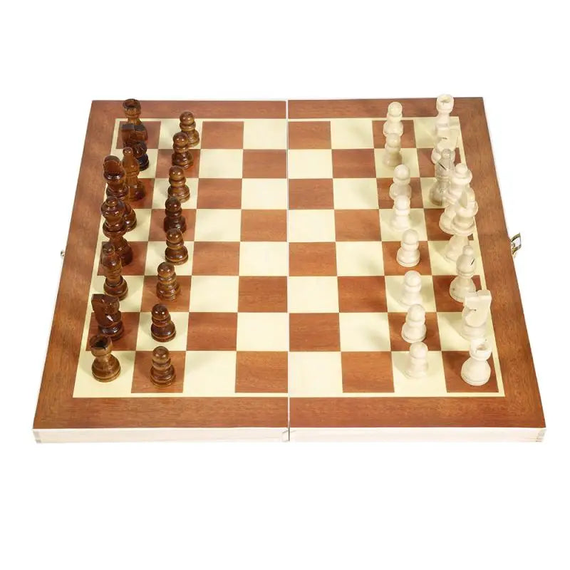 Elegant Mobile Wooden Chess Set | Foldable and Portable