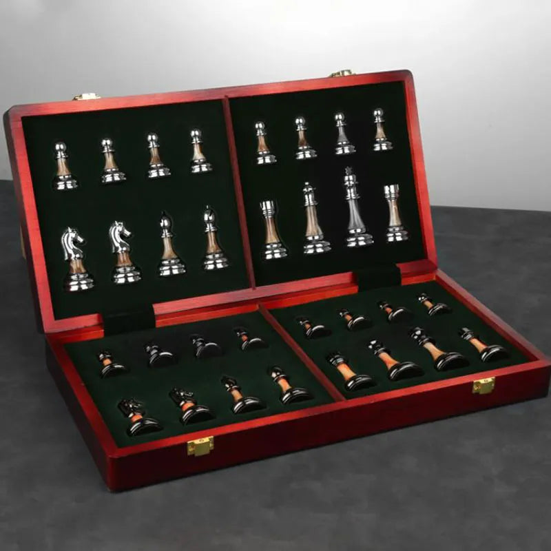 45CM Luxury Chess Set | Foldable With Metal Pieces | Home Ornaments Collection