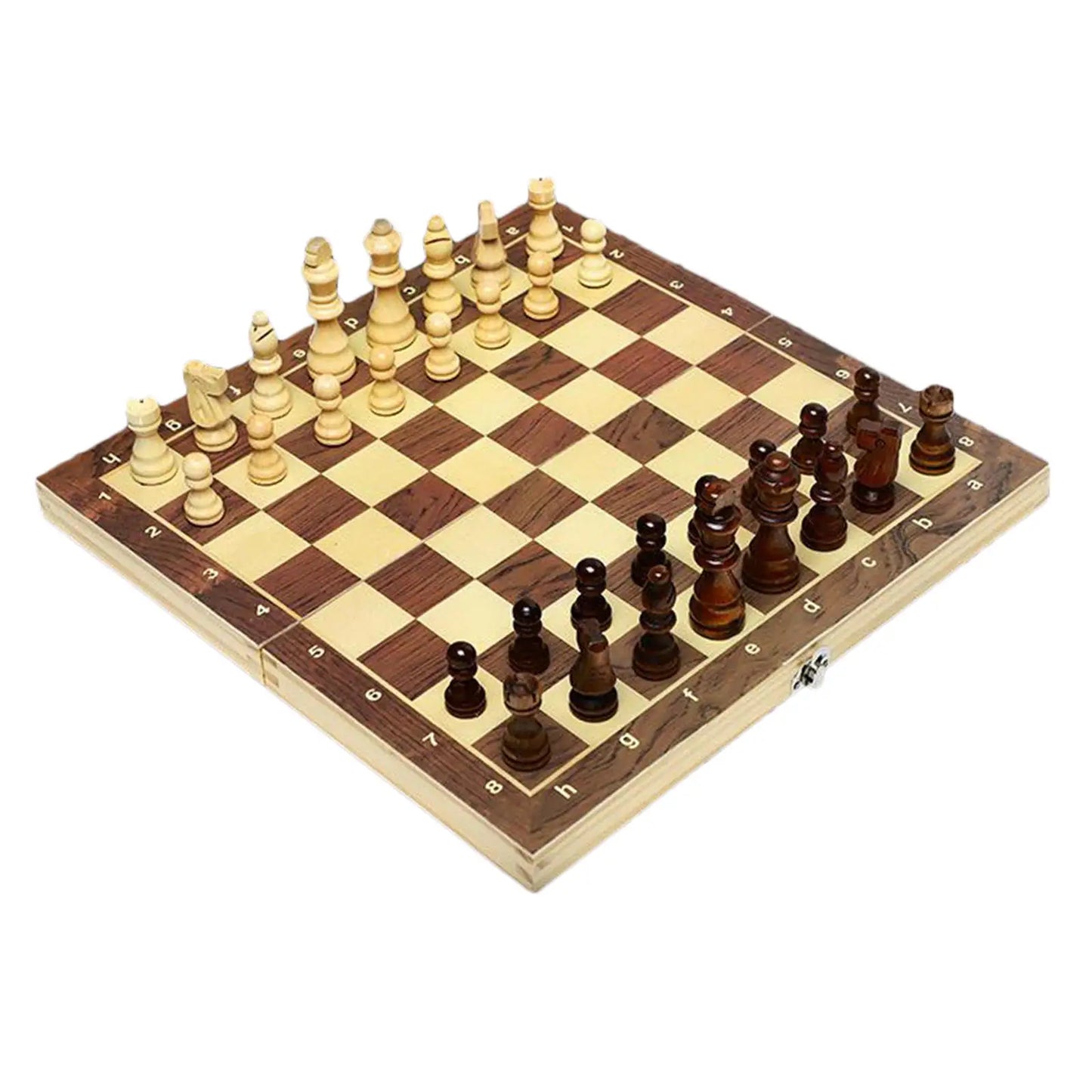 Antique Style Magnetic Wood Chess Set | Foldable and Magnetic