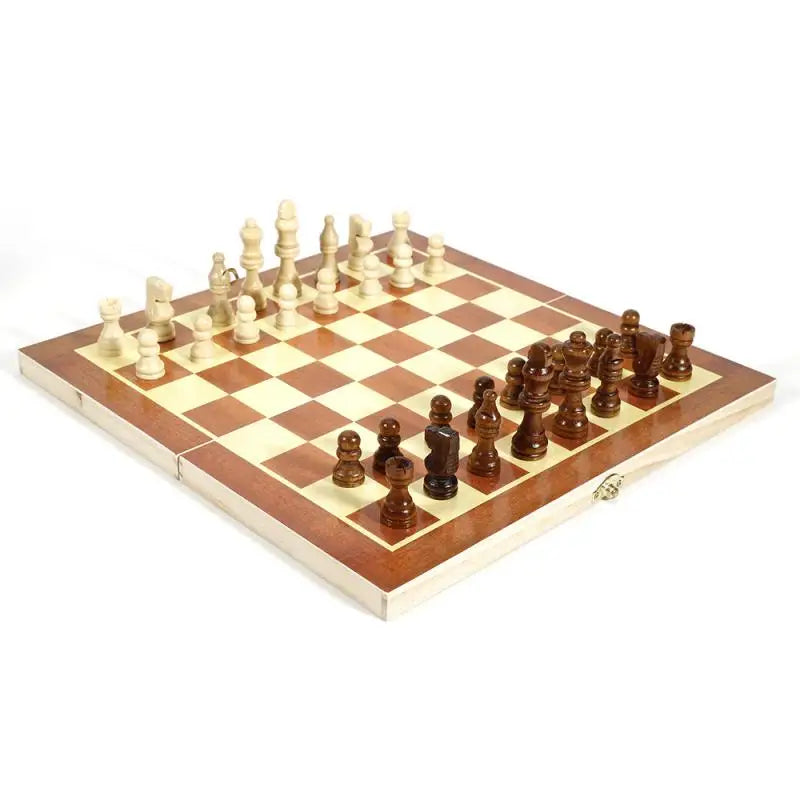 Elegant Mobile Wooden Chess Set | Foldable and Portable